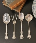 Set 4 Scarce Large Towle Old Colonial Sterling Silver Serving Spoon Fork Scoop