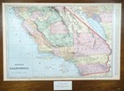 Vintage 1902 Southern California Map 22 x14  Old Antique Original Los Angeles Ca
