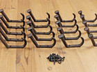 20 Rustic Coat Hooks Cast Iron Wall Mount Hat Hook Towel Railroad Spikes Bath 