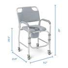 Medline Aluminum Padded Shower Chair Commode With 4 Locking Casters - 300 Lbs