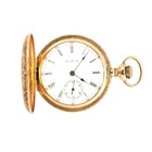 Vintage 14k Yellow Gold Elgin Manual Wind Double Hunter Case Pocket Watch