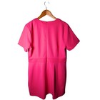 Michael Kors Pink Short Sleeve V-neck Gold Button Sheath Dress Womens Xl Nwt