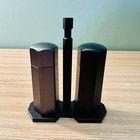 Hexclad Table-top Salt   Pepper Grinder Mill Set Carrying Caddy Holder Platinum