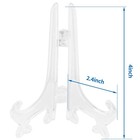 Litoexpe 24 Pcs 4 Inch Clear Plastic Easels Plate  Picture Frame Stand Holder Ac