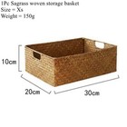 Natural Woven Seagrass Storage Basket  Large Rustic Fruit Bread Towel Organizer