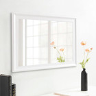 White Wood Wall Mirror For Bathroom rectangle Rustic 24 X 36 Inch Hanging Vanity