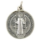 Tiny St  Benedict Medal 3 8 Inch  dia   Silver 
