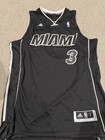 Adidas Nba Miami Heat Dwayne Wade  3 Black Out Jersey Men   s Large