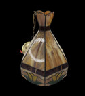 Yellow Tulips Flowers Slag Stained Glass Hanging Swag Ceiling Lamp Light