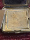 Vintage Guilloche Enamel Powder Compact Pink Roses Floral Mirror Vanity Case