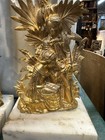 Vintage Heavy Pair Brass Angel Candle Sticks Square Base  Crystal 14  H
