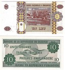 Moldova  1 Lieu Banknote  2010 Unc   Burundi  10 Francs  2005 Unc