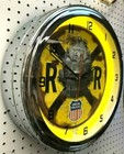 16  Union Pacific Railroad Crossing Sign Neon Clock Rail Road