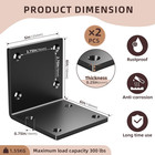 6  X 6  X 5  Heavy Duty Steel L Angle Bracket For Wood  Large 90 Degree Corner S