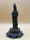 Antique 19th Century Chinese Qing Dynasty Buddhist Bronze Figure Of Guan Yin