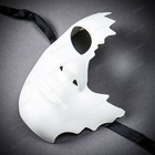 Unpainted Half Face Cracked Phantom Masquerade Mask White Venetian Party Mask