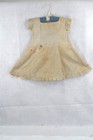 Antique Dress Child Girl Cotton White Brown Check Button Back 1800 Original