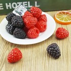 20 Pcs Artificial Raspberry Fake Simulation Fruit Lifelike Red Berry Decor