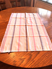 Vtg Mcm Startex Kitchen Towel Striped Teal Pink Gray 19 x28 5  Tea Dish Read Fsh