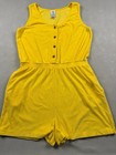 Vtg Sears Women   s Yellow Terry Cloth Romper Tropical Escape Beach 80   s One Piece