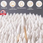 500 Count Pointed Tip Cotton Swabs - Double Precision Tips With Bamboo Sticks
