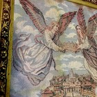 Vintage Tapestry Angels Crowing Glory Gold Frame 10 5   x10 5   