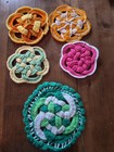 Vintage Crochet Kitchen D  cor Crafting Projects Estate Find 5 -total-