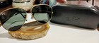 Vintage 1980 Bausch   Lomb Ray-ban Gold Shooter Aviator G15 Sunglasses Bl Etch