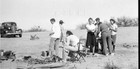 Black   White Negative   Snapshot People  Car Lunch Outside Firepit 