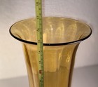 Tall Vintage Mid Century Amber Yellow Art Glass Vase Empoli Italy Style 15  Wow