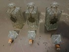 3 Vintage Crystal Glass Liquor Decanters Diamond Cut Whiskey-vodka-bourbon Tags