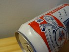Budweiser Beer Can  Retirement  robert H Rathert    Aluminum Test Can Gold red