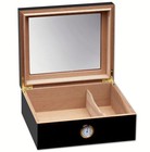 Prestige Import Group Black Chalet Glass Top Cigar Humidor  fast Free Shipping 