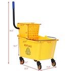35 Quart Large Capacity Mop Bucket Side Press Cleaning Wringer Trolley
