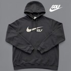 Nike Men s Golf Club Fleece Pullover Hoodie Black Swoosh Size Large