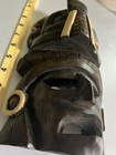 Vintage Mexican Carved Wood Mask Aztec Mayan Warrior Two Tone Wall Decor 11 