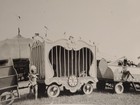 Vintage Ringling Bros Circus 1946 Original Photo Women Lion Tamer Wagons  
