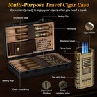 Travel Cigar Humidor Case Cedar Wood Lining Large Deep Brown 1 Piece Pouch Box