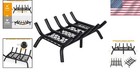 Durable 17-inch Fireplace Log Grate With Ember Retainer     Indoor   Outdoor Use