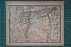 Oregon Washington Vintage Original 1894 Rand Mcnally World Atlas Map Lot