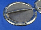 Pair Vintage Boat Vent Covers W  Screens  Brass W  Chrome Plate 5 7 8 dia