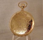 115 Years Old Elgin 10k Gold Filled Hunter Case Fancy Dial 16s Pocket Watch