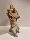 Chinese Carved Soapstone Doves On Pierced Rock With Carved Stone Stand Vintage