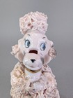 Vtg Ardalt Porcelain Pink Poodle Pin Cushion Scissor Holder Spaghetti 6 5  Tall