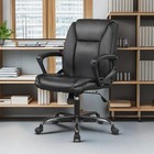 Home Office Chair Ergonomic Desk Chair Pu Leather Task Chair Rolling Swivel