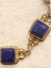 Vintage Mexican Sterling Toggle Close Bracelet With Royal Blue Stones