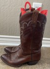 Vtg Men s J Chisholm 911 Shoes Brown Black Leather Western Cowboy Boots Sz 10 D