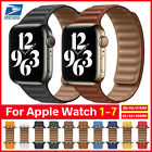 For Apple Watch Leather Link Band Strap Iwatch Series 7 6 5 4 3 Se 40 44 41 45mm