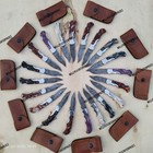 Lot Of 20  Handmade Damascus Steel Folding Knives  Pocket Knives W sheaths  wpx 