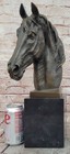 Signed Milo Horse Head Bronze Bust Detailed Equestrian Art Figurine